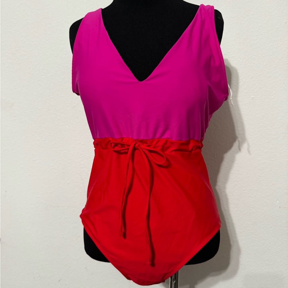 New with no Tag Summersalt [ 12 ] The Tie Waist Backflip One Piece Swimsuit Lava